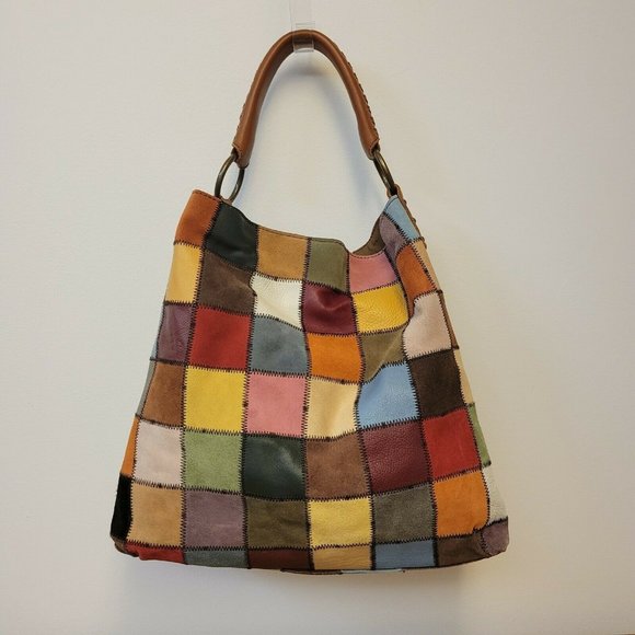 Lucky Brand Leather Patchwork Hobo Bag - Picture 11 of 12